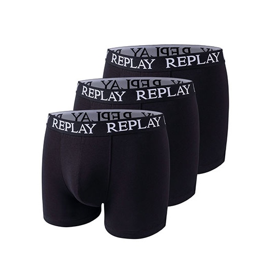 Bokserki Meskie Slim Fit Bawelniane RP101102 - Black & Black & Black