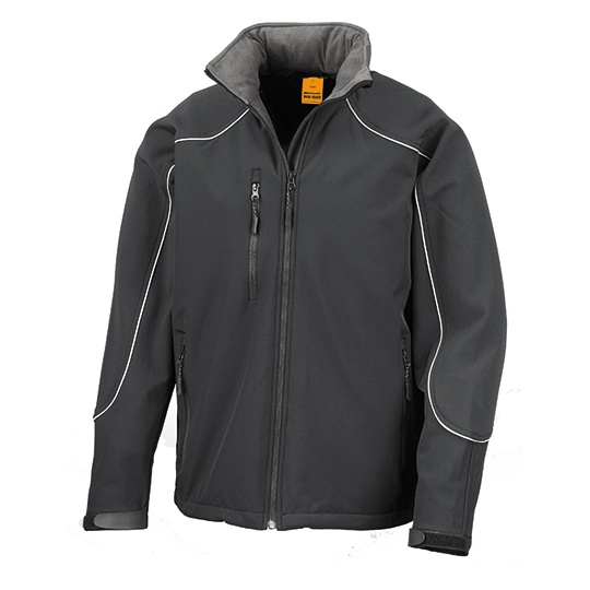 Kurtka Klasyczna Softshell Wodoodporna Oddychajaca RT118 - Black & Black
