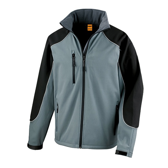 Kurtka Klasyczna Softshell Wodoodporna Oddychajaca RT118 - Grey & Black