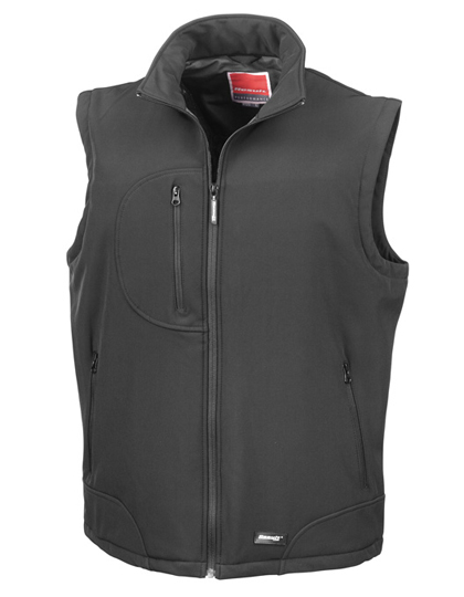 Kamizelka Klasyczna Softshell Wiatroszczelna Wodoodporna RT123 - Black & Black