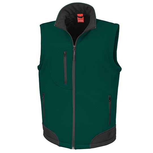 Kamizelka Klasyczna Softshell Wiatroszczelna Wodoodporna RT123 - Bottle & Black