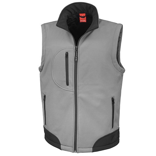 Kamizelka Klasyczna Softshell Wiatroszczelna Wodoodporna RT123 - Workguard Grey & Black