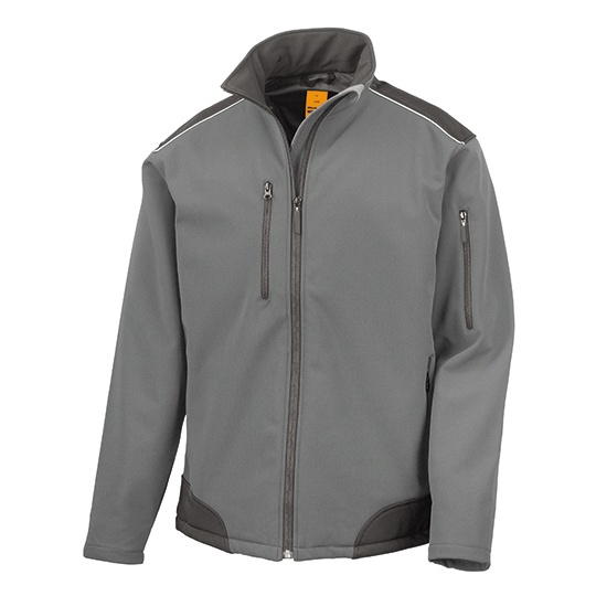Kurtka Klasyczna Softshell Wiatroszczelna Wodoszczelna Oddychajaca RT124 - Grey & Black