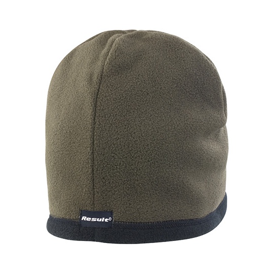 Czapka Dwustronna Polarowa Niemechacaca sie RT142 - Olive Green & Black