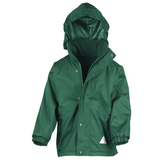 Plaszcz Dzieciecy Klasyczny Wodoodporny z Recyklingu RT160J - Bottle Green & Bottle Green