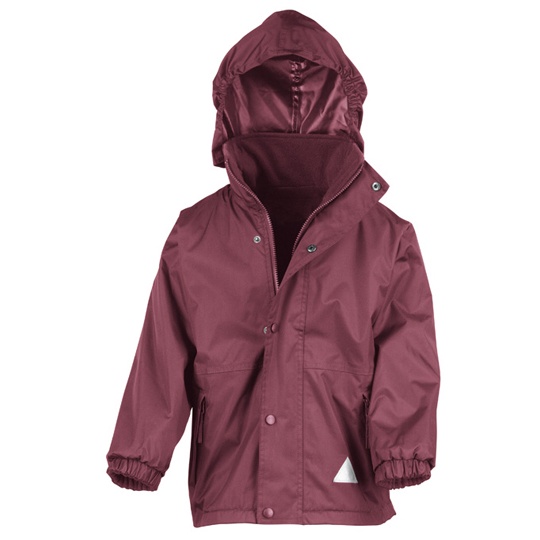 Plaszcz Dzieciecy Klasyczny Wodoodporny z Recyklingu RT160J - Burgundy & Burgundy