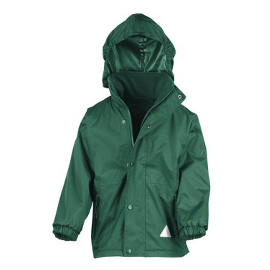 Kurtka Mlodziezowa Wodoodporna Z Recyklingu RT160Y - Bottle Green & Bottle Green
