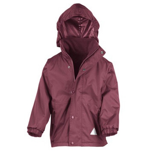 Kurtka Młodzieżowa Wodoodporna Z Recyklingu RT160Y - Burgundy & Burgundy