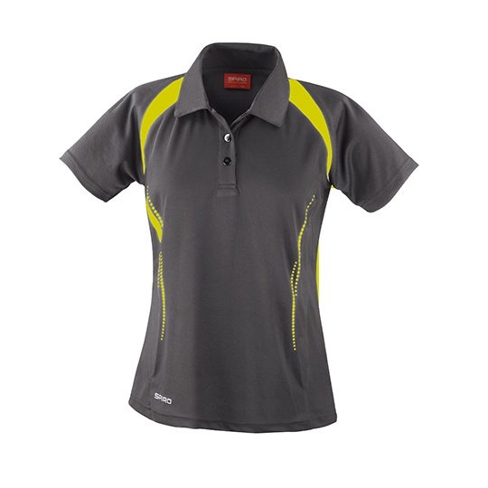 Koszulka Polo Damska Odprowadzajaca Wilgoc Szybkoschnaca RT177F - Grey & Lime