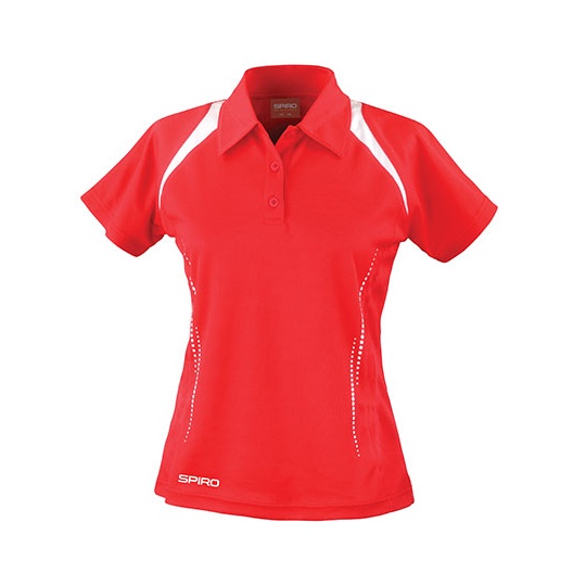Koszulka Polo Damska Odprowadzajaca Wilgoc Szybkoschnaca RT177F - Red & White