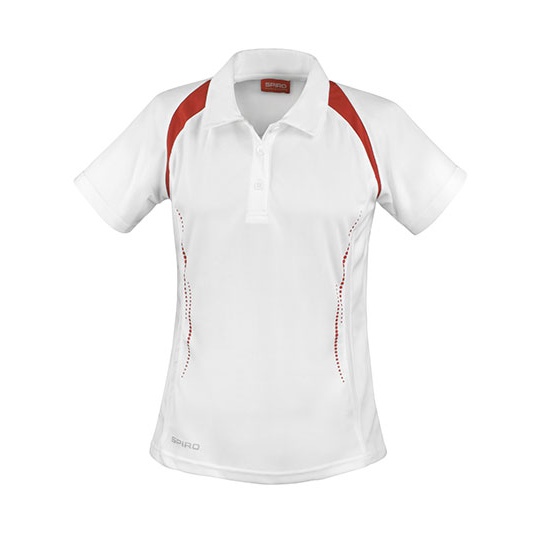 Koszulka Polo Damska Odprowadzajaca Wilgoc Szybkoschnaca RT177F - White & Red