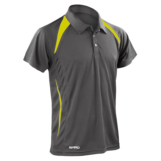 Koszulka Polo Meska Klasyczna Poliestrowa Oddychajaca RT177M - Grey & Lime