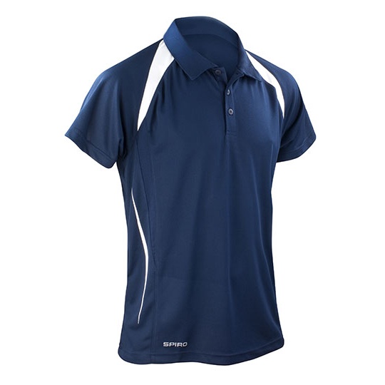 Koszulka Polo Meska Klasyczna Poliestrowa Oddychajaca RT177M - Navy & White