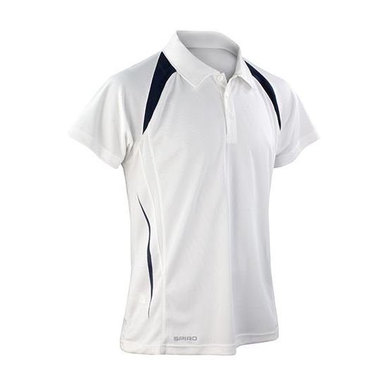 Koszulka Polo Meska Klasyczna Poliestrowa Oddychajaca RT177M - White & Navy