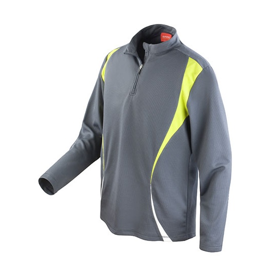 Koszulka Treningowa Dlugi Rekaw Odprowadzajaca Wilgoc RT178X - Charcoal & Lime