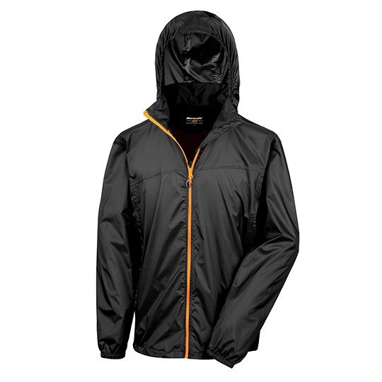 Kurtka Przeciwdeszczowa Klasyczna Wodoszczelna RT189 - Black & Orange