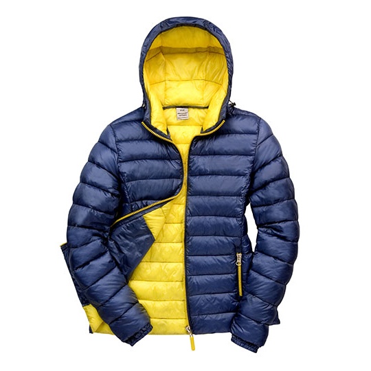 Kurtka Damska Pikowana Z Kapturem RT194F - Navy & Yellow