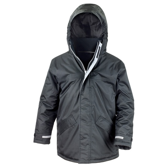 Długa młodzieżowa parka zimowa RT207Y - Black