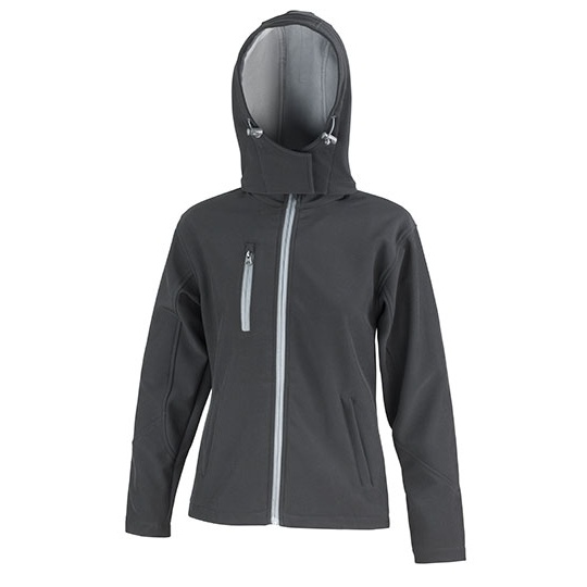 Kurtka Damska Dopasowana Wodoodporna Softshell RT230F - Black & Grey