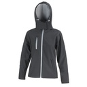 Kurtka Damska Dopasowana Wodoodporna Softshell RT230F - Black & Grey