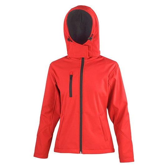 Damska kurtka softshell slim z kapturem RT230F - Red & Black