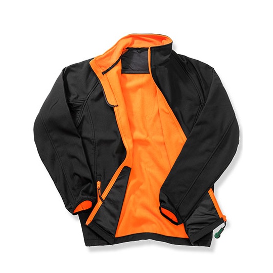 Kurtka Męska Klasyczna Softshell Wodoodporna RT231 - Black & Orange
