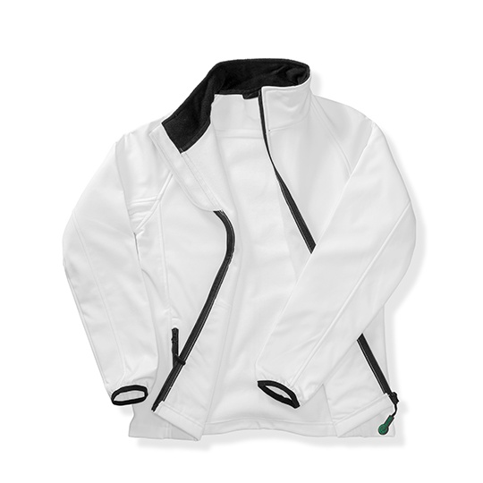 Kurtka Damska Dopasowana Softshell Wiatroszczelna RT231F - White & Black