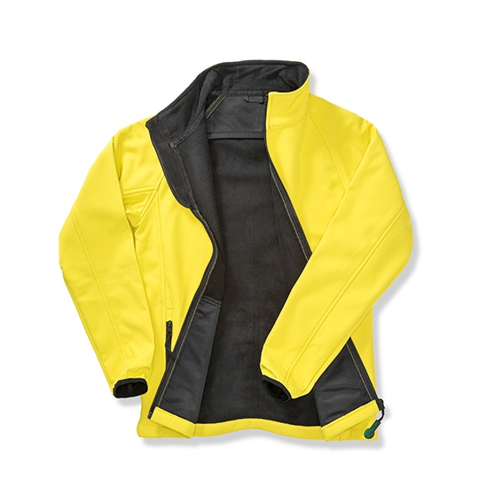 Kurtka Damska Dopasowana Softshell Wiatroszczelna RT231F - Yellow & Black