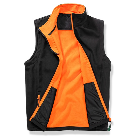 Kamizelka Softshell Męska Klasyczna Wodoodporna RT232 - Black & Orange