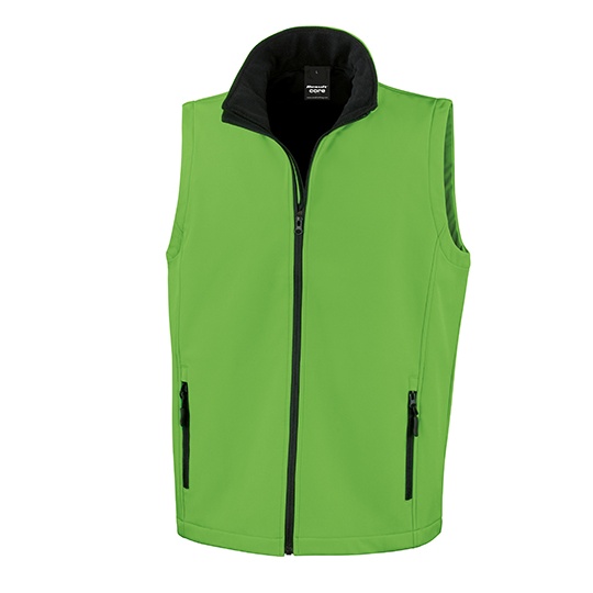 Kamizelka Softshell Męska Klasyczna Wodoodporna RT232 - Vivid Green & Black