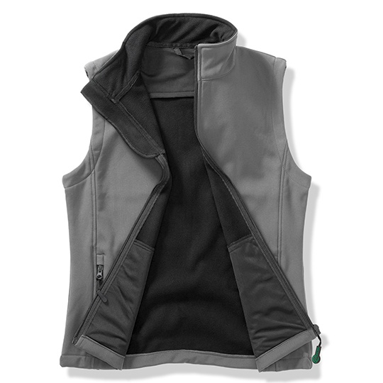 Bezrękawnik Damski Dopasowany Softshell Wodoodporny Oddychający RT232F - Charcoal & Black