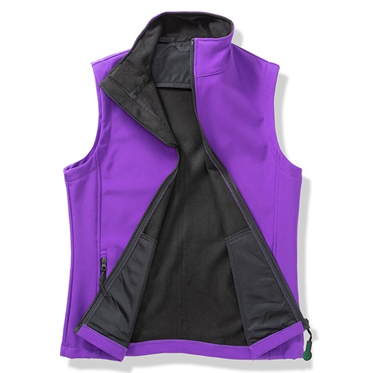 Bezrękawnik Damski Dopasowany Softshell Wodoodporny Oddychający RT232F - Purple & Black