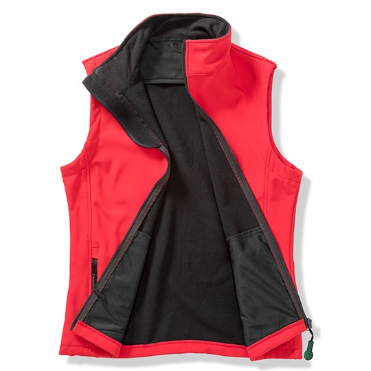 Bezrękawnik Damski Dopasowany Softshell Wodoodporny Oddychający RT232F - Red & Black