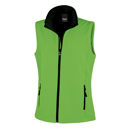 Bezrękawnik Damski Dopasowany Softshell Wodoodporny Oddychający RT232F - Vivid Green & Black