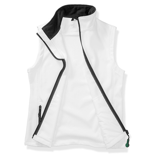 Bezrekawnik Damski Dopasowany Softshell Wodoodporny Oddychajacy RT232F - White & Black