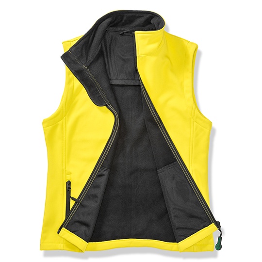 Bezrekawnik Damski Dopasowany Softshell Wodoodporny Oddychajacy RT232F - Yellow & Black