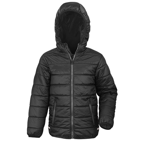 Kurtka Dziecieca Pikowana Wodoodporna Wiatroszczelna RT233J - Black & Black