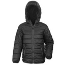 Kurtka Dziecięca Pikowana Wodoodporna Wiatroszczelna RT233J - Black & Black