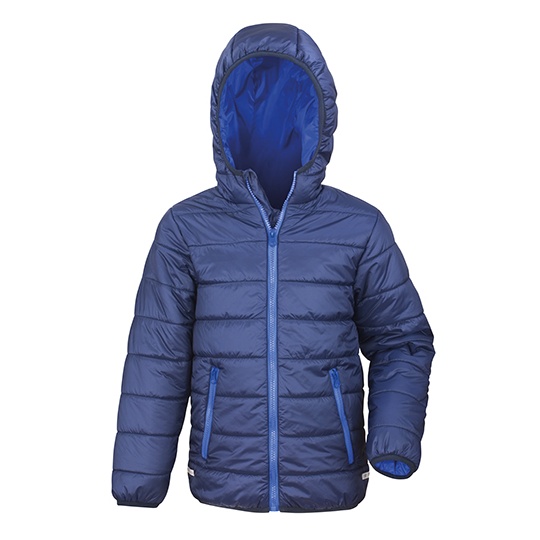 Kurtka Dziecieca Pikowana Wodoodporna Wiatroszczelna RT233J - Navy & Royal