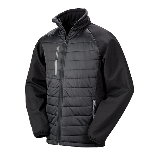 Kurtka Softshell Meska Recykling Wiatroszczelna RT237 - Black & Grey