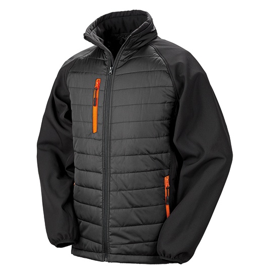 Kurtka Softshell Meska Recykling Wiatroszczelna RT237 - Black & Orange
