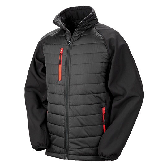 Kurtka Softshell Męska Recykling Wiatroszczelna RT237 - Black & Red