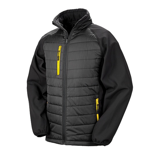 Kurtka Softshell Meska Recykling Wiatroszczelna RT237 - Black & Yellow