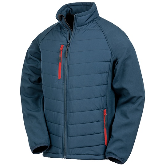Kurtka Softshell Meska Recykling Wiatroszczelna RT237 - Navy & Red