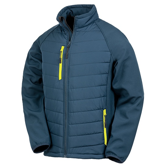 Kurtka Softshell Meska Recykling Wiatroszczelna RT237 - Navy & Yellow