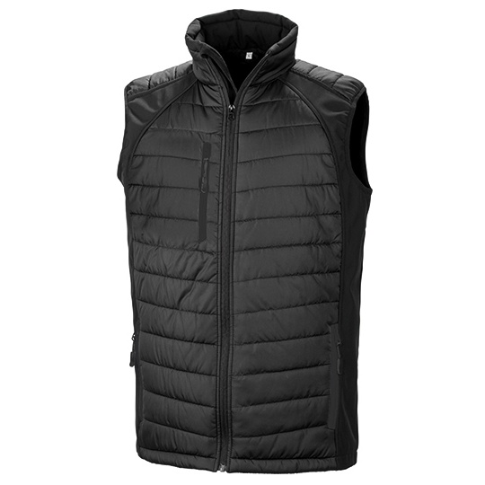 Kamizelka pikowana softshell z recyklingu RT238 - Black & Black