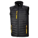 Kamizelka pikowana softshell z recyklingu RT238 - Black & Yellow