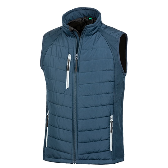 Kamizelka pikowana softshell z recyklingu RT238 - Navy & Grey