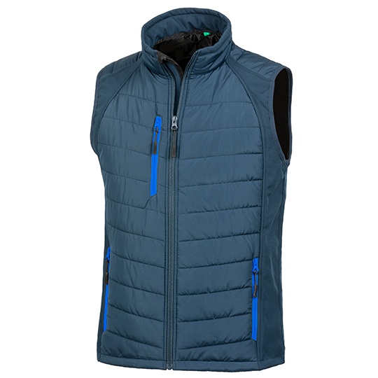 Kamizelka pikowana softshell z recyklingu RT238 - Navy & Royal
