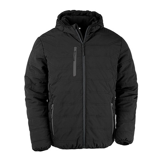 Kurtka Pikowana Zimowa Recykling RT240 - Black & Black